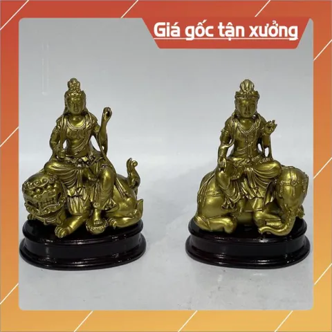 Tượng Ngài Bồ tát Văn Thù - Phổ Hiền Cao 10cm composite 853561