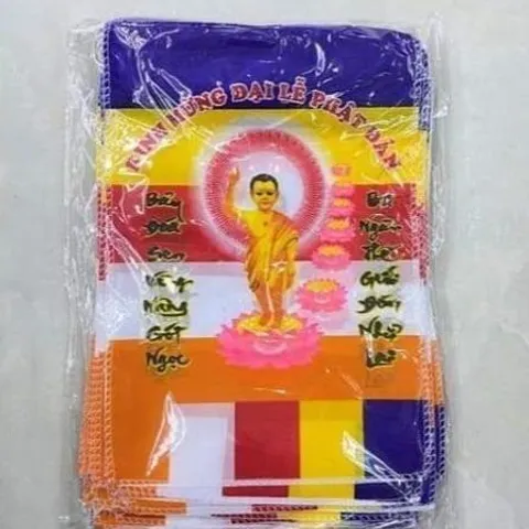 Cờ dây phật đản  có hình - cờ dây 20 mét 50 lá cỡ 20cm x 30cm cực đẹp