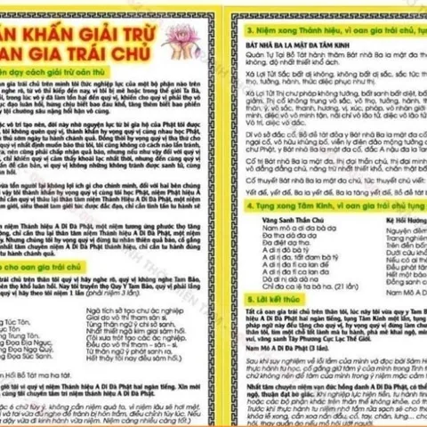 TO103 - Tờ Chú  Văn Khấn Giải Trừ OAN GIA TRÁI CHỦ, IN 2 MẶT cực đẹp