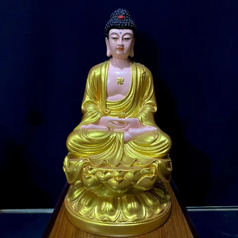 Bộ tượng phật Tam Thánh Tây Phương ngồi 30cm MÀU VÀNG  COMPOSITE cực đẹp