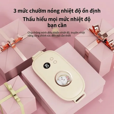 Đai Chườm Ấm Vùng Bụng Graphene Sưởi Ấm USB | Đai Nhiệt Chườm Ấm Tiện Lợi, Có Thể Sạc Lại