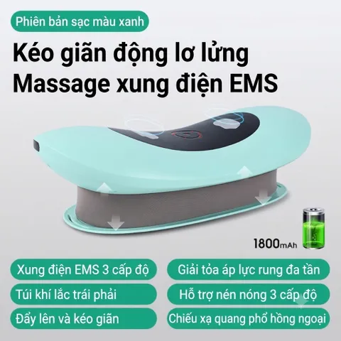 Máy Massage Eo Không Dây Sạc USB | Xung Điện, Túi Khí, Kéo Giãn & Làm Ấm Đa Năng