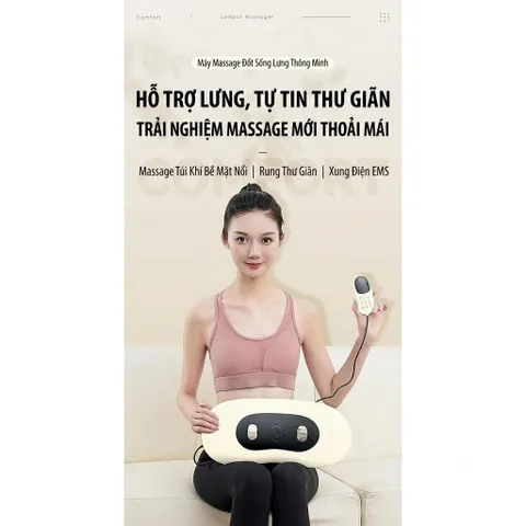 Máy Massage Eo Không Dây Sạc USB | Xung Điện, Túi Khí, Kéo Giãn & Làm Ấm Đa Năng