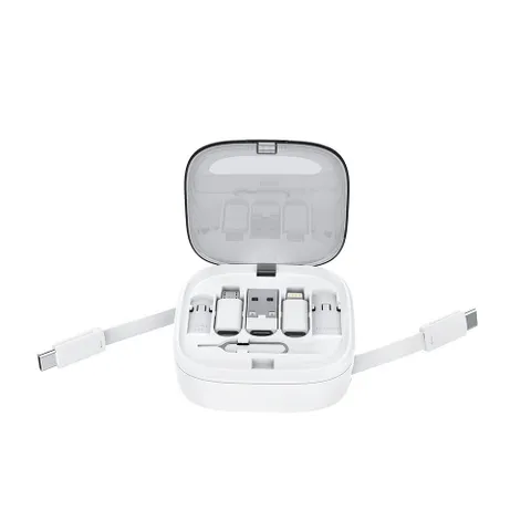 [Hàng quốc tế] Bộ cáp 5 in 1 60w - Lưu trữ dữ liệu - Có cáp sạc, thẻ nhớ, khe chọc sim, giá giữ điện thoại- Dây thu gọn