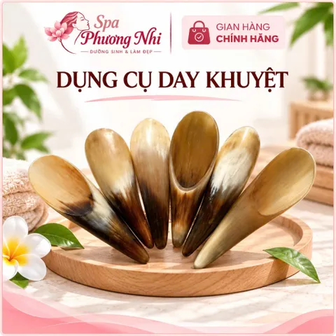 Dụng cụ day ấn huyệt sừng ống tròn LƯỢC TÂM massage cạo gió nguyên khối giúp giãn gân cốt toàn thân