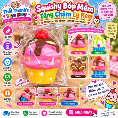 Squishy Bóp Mềm Tăng Chậm hình Ly Kem