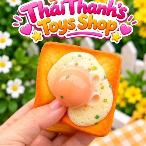Squishy Bóp Siêu Mểm Siêu Tăng Chậm - Bánh Mì Bơ Sữa Trứng