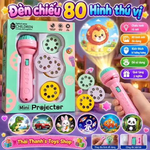 Đèn chiếu 80 hình thú vị - Đồ chơi nhựa an toàn cho trẻ em