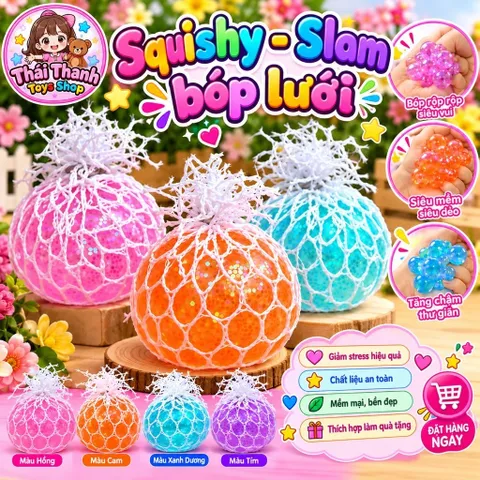 [Bán Sỉ] Hộp 24 bóng lưới slam - squishy bóp mềm