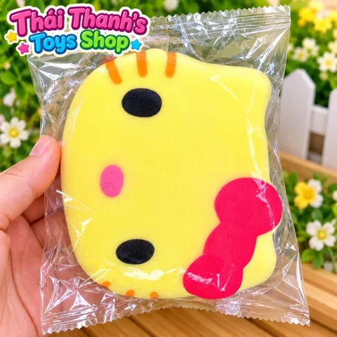 Squishy bóp siêu mềm siêu tăng chậm hình bánh bông lan Hello Kitty