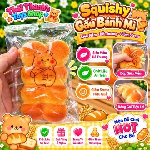 Squishy Bánh Mì Bơ sữa to bự siêu mềm siêu tăng chậm