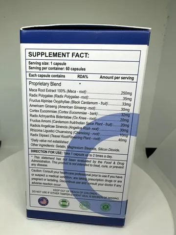 Viên uống Maca M Male Power Nature’s Supplements giúp bổ thận, td, tăng cường sức khoẻ nam (Hộp 60 viên)