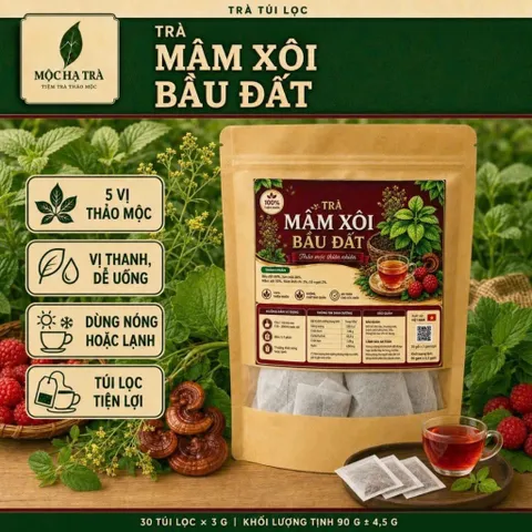 COOMBO 2 Trà Mâm Xôi Bầu Đất 100% Thiên Nhiên Giảm Mệt Mỏi Thư Giãn Túi 30 Túi Lọc x 3g Thích Hợp Uống Mỗi Ngày Tạo Thói 854098