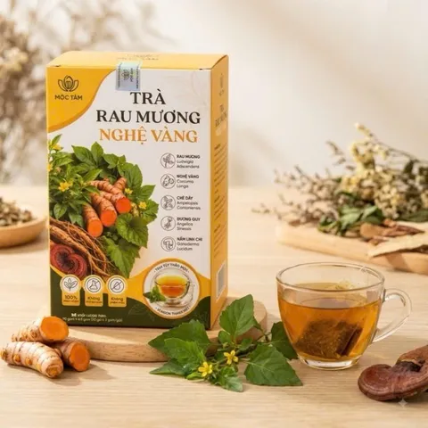 combo 4 Trà Cây Rau Mương Nghệ Vàng Mộc Tâm ( Hộp 30 Gói ) - Hỗ Trợ Các Vấn Đề Dạ Dày, Trào Ngược, HP, Ợ Hơi, Ợ Chua, Đạ 854108