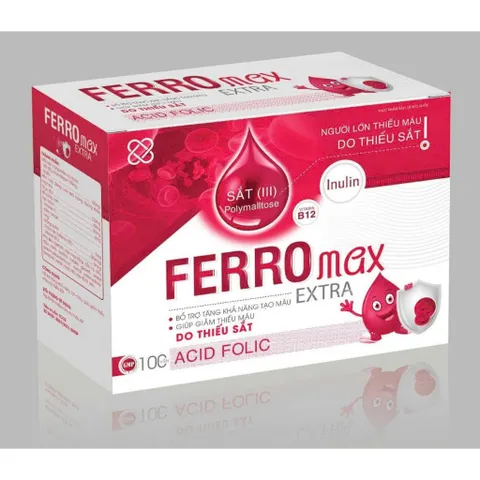 FERROMAX EXTRA sắt iii Bổ sung sắt bổ sung sắt và acid folic, giảm thiếu máu do thiếu sắt, hỗ trợ quá trình tạo máu viên