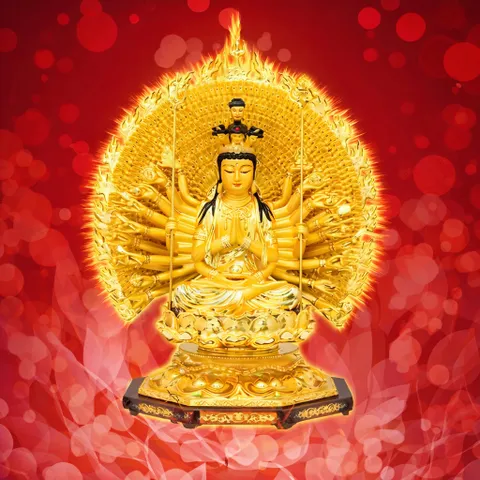 Tranh Thờ Mẹ Quan Âm Thiên Thủ Thiên Nhãn + khung (Bảo hành gãy, vỡ)
