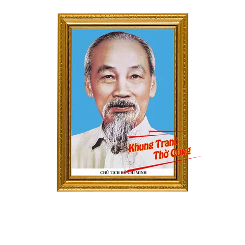 Tranh ảnh thờ Chủ tịch Hồ Chí Minh, Bác Hồ bền màu + Khung ảnh sáng đẹp kích thước khổ A3, A4, A5