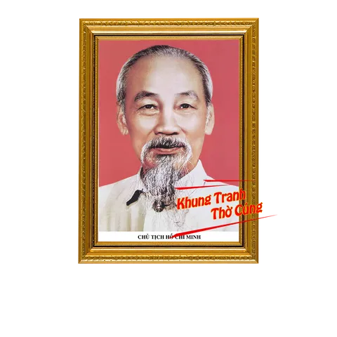 Tranh ảnh thờ Chủ tịch Hồ Chí Minh, Bác Hồ bền màu + Khung ảnh sáng đẹp kích thước khổ A3, A4, A5