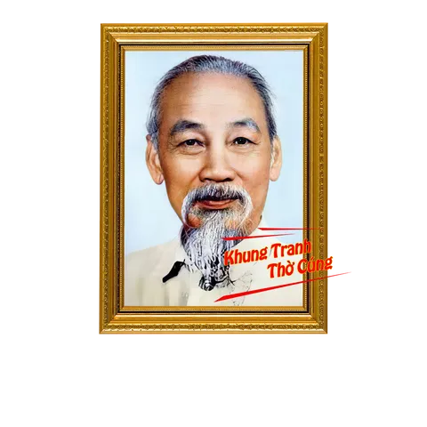Tranh ảnh thờ Chủ tịch Hồ Chí Minh, Bác Hồ bền màu + Khung ảnh sáng đẹp kích thước khổ A3, A4, A5