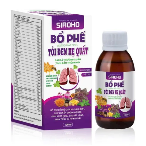 Siroho Bổ Phế Vương Mật ong Tỏi đen Hẹ Quất Cao lá thường xuân Tinh dầu thông đỏ giảm viêm họng, giảm đờm