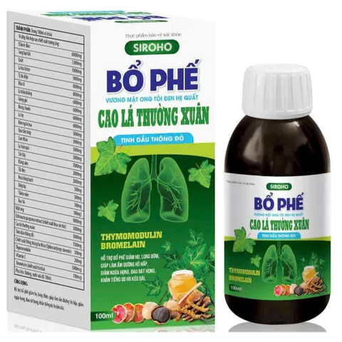 Siroho Bổ Phế Vương Mật ong Tỏi đen Hẹ Quất Cao lá thường xuân Tinh dầu thông đỏ giảm viêm họng, giảm đờm