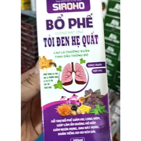 Siroho Bổ Phế Vương Mật ong Tỏi đen Hẹ Quất Cao lá thường xuân Tinh dầu thông đỏ giảm viêm họng, giảm đờm