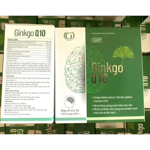 Ginkgo Q10 Cải thiện trí nhớ và chứng mất ngủ hoạt huyết dương não, đau đầu chóng mặt, ngủ k ngon giấc, trí nhớ kém