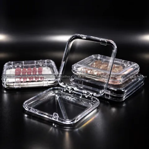 Set 50 Hộp đựng Nailbox trong suốt, Hộp Acrylic đựng trang sức