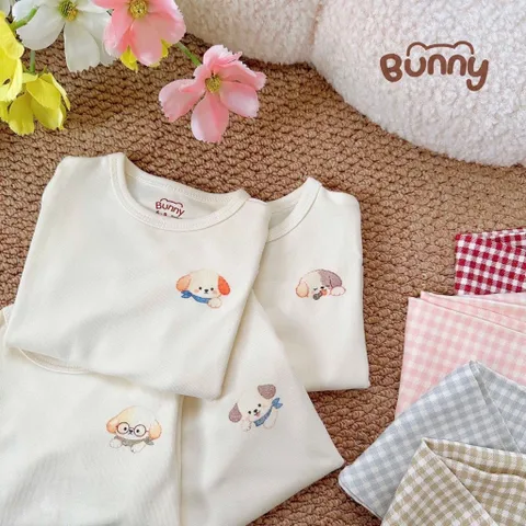 Bộ quần áo dài tay Cún con tinh nghịch Bunny Pastel