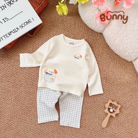 Bộ quần áo dài tay Cún con tinh nghịch Bunny Pastel