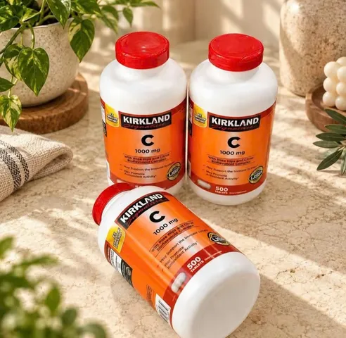 Viên uống Vitamin C 1000mg Kirkland Signature Hỗ trợ miễn dịch, Tăng đề kháng, Làm đẹp da - Hộp 500 viên