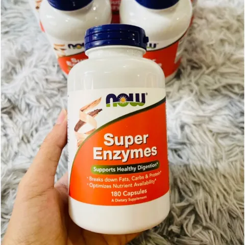 Viên uống Now Super Enzymes |90/180 viên| Giảm gánh nặng & tối ưu hóa quá trình tiêu hóa - Khắc phục các chứng khó tiêu/đầy hơi [SP Chuẩn Mỹ không tem]