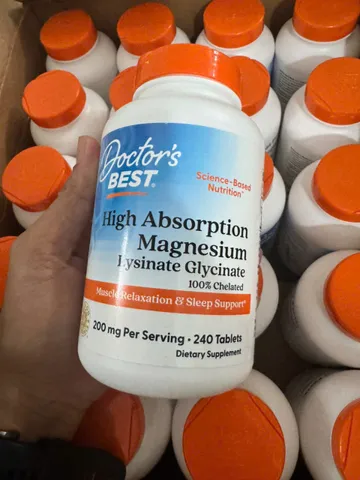 Doctor's Best Magnesium Glycinate 200mg – Giảm Căng Thẳng, Thư Giãn Thần Kinh, Cải Thiện Giấc Ngủ