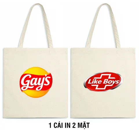 Túi vải bố tote Canvas in logo vui nhộn hài hước quà tặng sáng tạo độc lạ