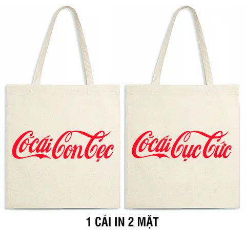 Túi vải bố tote Canvas in logo vui nhộn hài hước quà tặng sáng tạo độc lạ