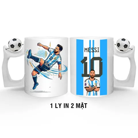 Cốc sứ ly sứ hình cầu thủ Ronaldo CR7 và Messi quà tặng cho bạn yêu bóng đá