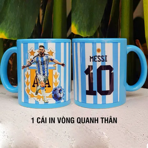 Cốc sứ ly sứ hình cầu thủ Ronaldo CR7 và Messi quà tặng cho bạn yêu bóng đá