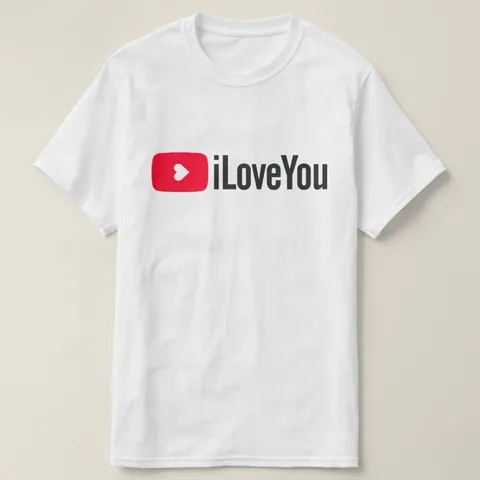 Áo thun YouTube thiết kế in logo biến tấu sáng tạo độc đáo, quà tặng áo cặp tình yêu