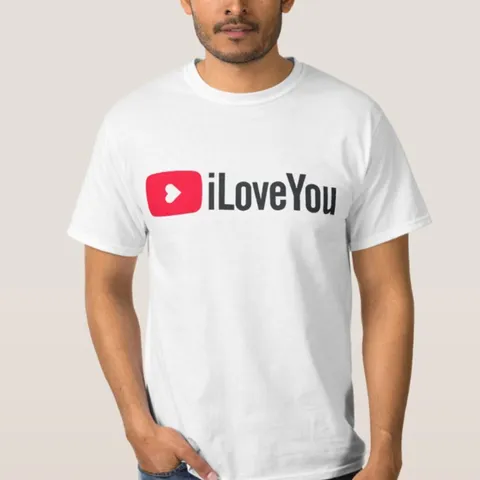 Áo thun YouTube thiết kế in logo biến tấu sáng tạo độc đáo, quà tặng áo cặp tình yêu