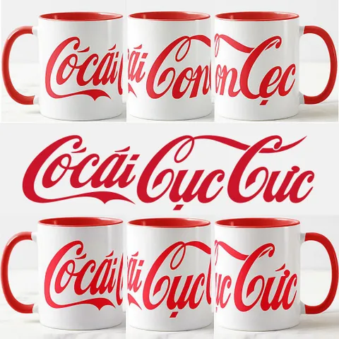 Cốc sứ ly sứ in logo Coca-Cola hài hước vui nhộn làm quà tặng để troll trêu chọc bạn bè