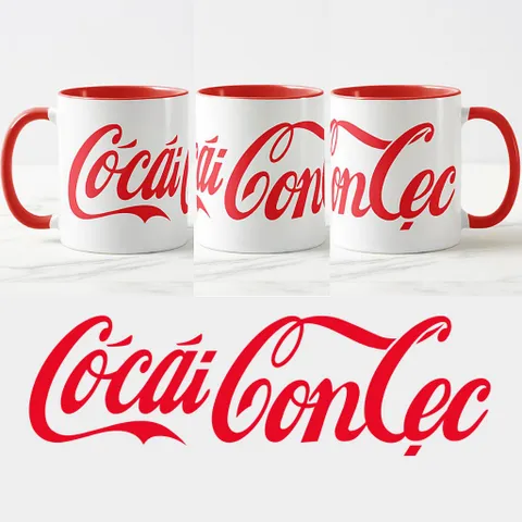 Cốc sứ ly sứ in logo Coca-Cola hài hước vui nhộn làm quà tặng để troll trêu chọc bạn bè
