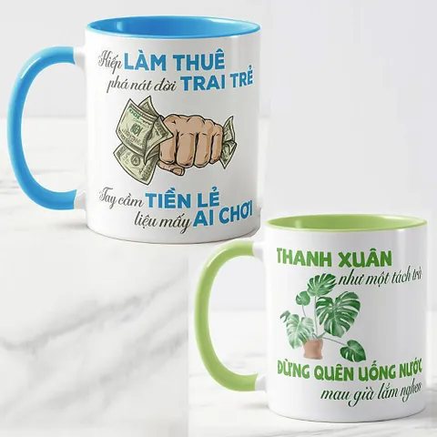 Ly sứ cốc sứ in hình hài hước vui nhộn troll trêu chọc bạn bè