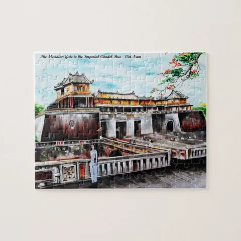Tranh ghép Puzzle 30x20cm có 80 mảnh in tranh vẽ danh lam thắng cảnh quê hương Việt Nam