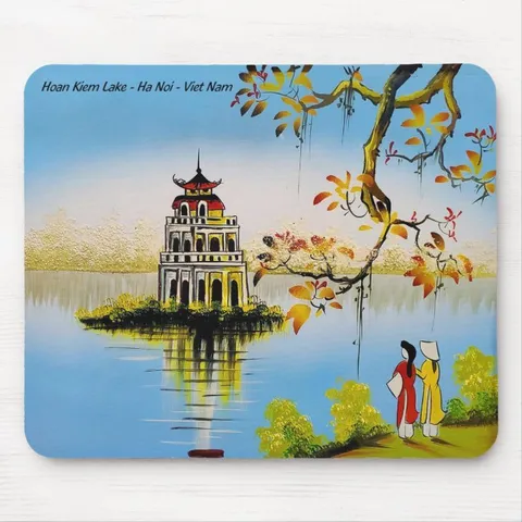 Miếng lót chuột,bàn di chuột máy tính mouse pad 25x20cm,in tranh vẽ danh lam thắng cảnh quê hương Việt Nam