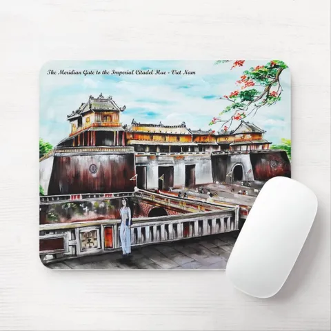 Miếng lót chuột,bàn di chuột máy tính mouse pad 25x20cm,in tranh vẽ danh lam thắng cảnh quê hương Việt Nam