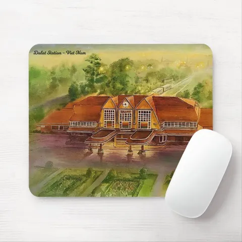 Miếng lót chuột,bàn di chuột máy tính mouse pad 25x20cm,in tranh vẽ danh lam thắng cảnh quê hương Việt Nam