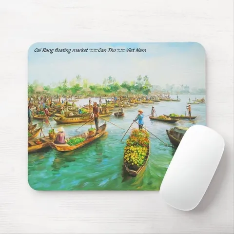Miếng lót chuột,bàn di chuột máy tính mouse pad 25x20cm,in tranh vẽ danh lam thắng cảnh quê hương Việt Nam