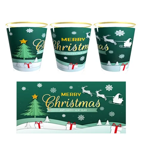 Quà tặng lưu niệm Giáng Sinh-Noel ly uống rượu thủy tinh 50ml (1cái)