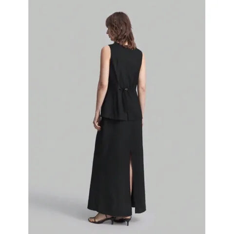 (Chính Hãng) Set bộ áo ghile,chân váy dài nữ chất linen hãng Ontre She In newtag