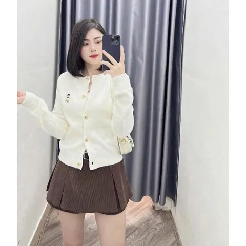 (Chính Hãng) Áo khoác cardigan len gấu nữ hãng SPAO newtag